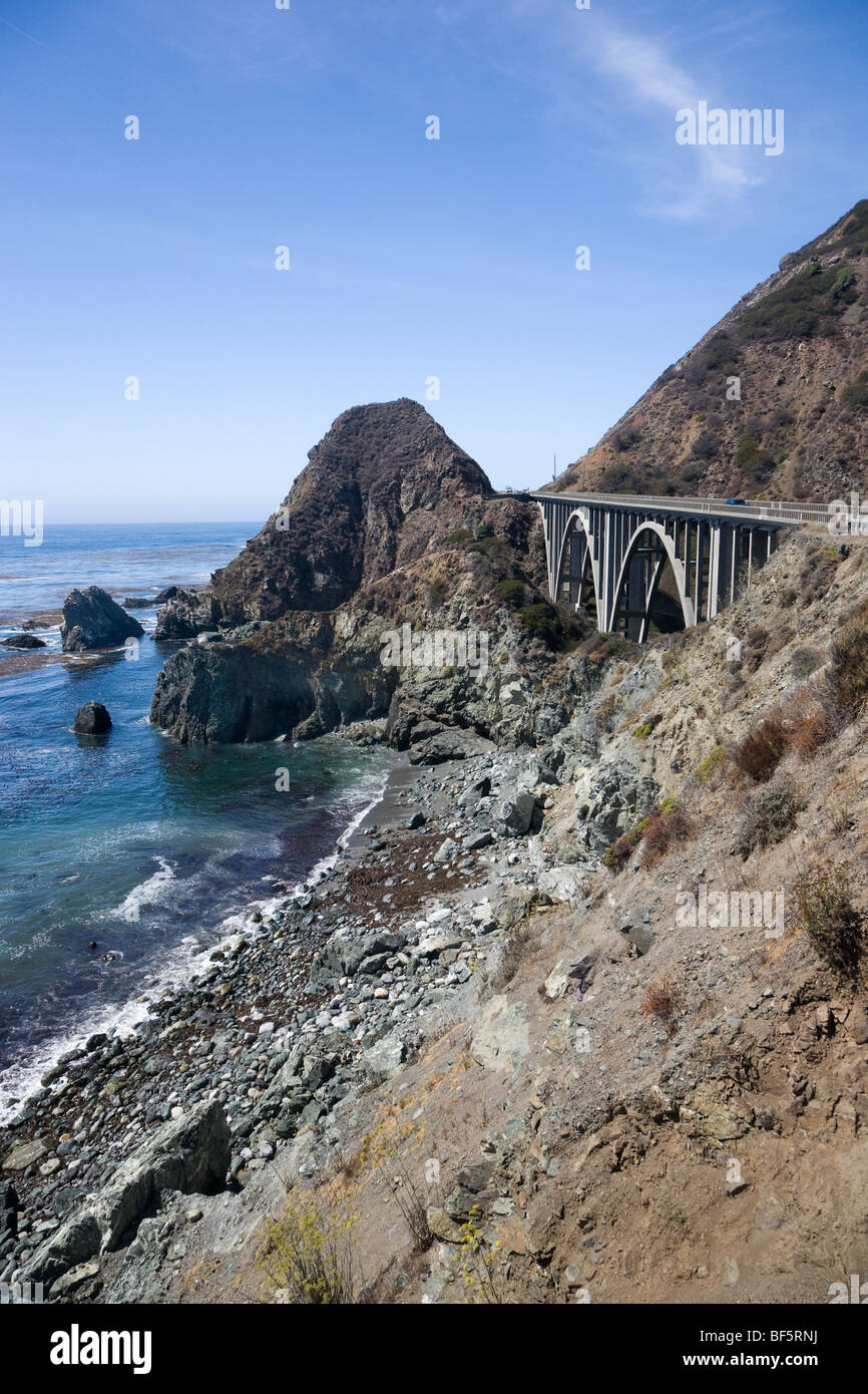 Bixby Creek Arch Bridge, Near Big Sur In California, USA Stock Photo