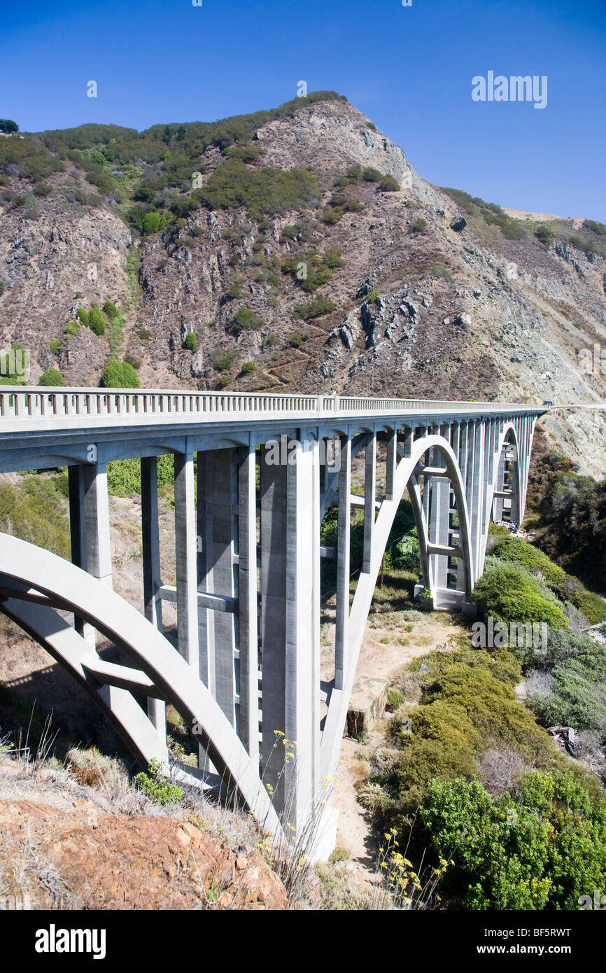 Bixby Creek Arch Bridge, near Big Sur in California, USA Stock Photo
