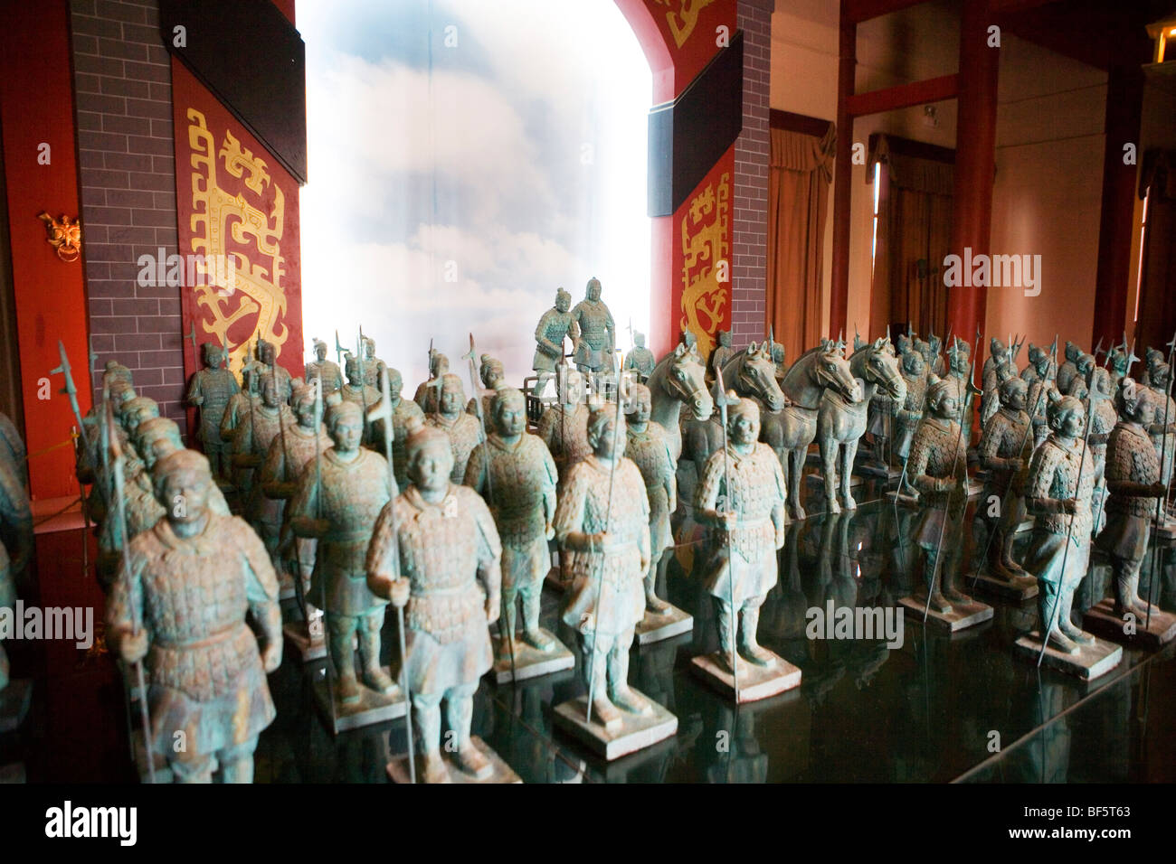 Bronze soldier figurine in The Art Of War Culture City Of China, Huimin County, Binzhou City, Shandong, China Stock Photo