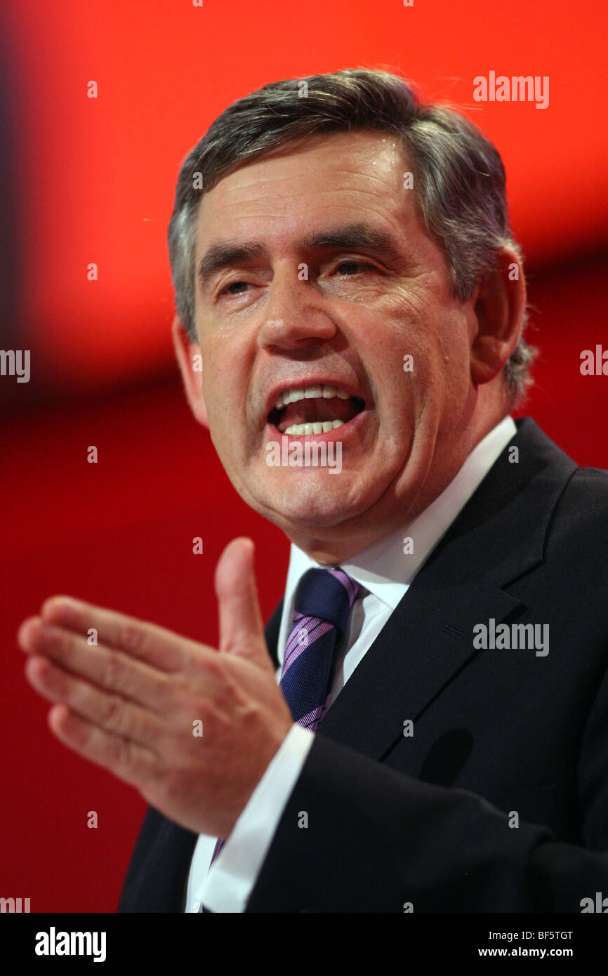 GORDON BROWN MP PRIME MINISTER 29 September 2009 THE BRIGHTON CENTRE BRIGHTON ENGLAND Stock Photo