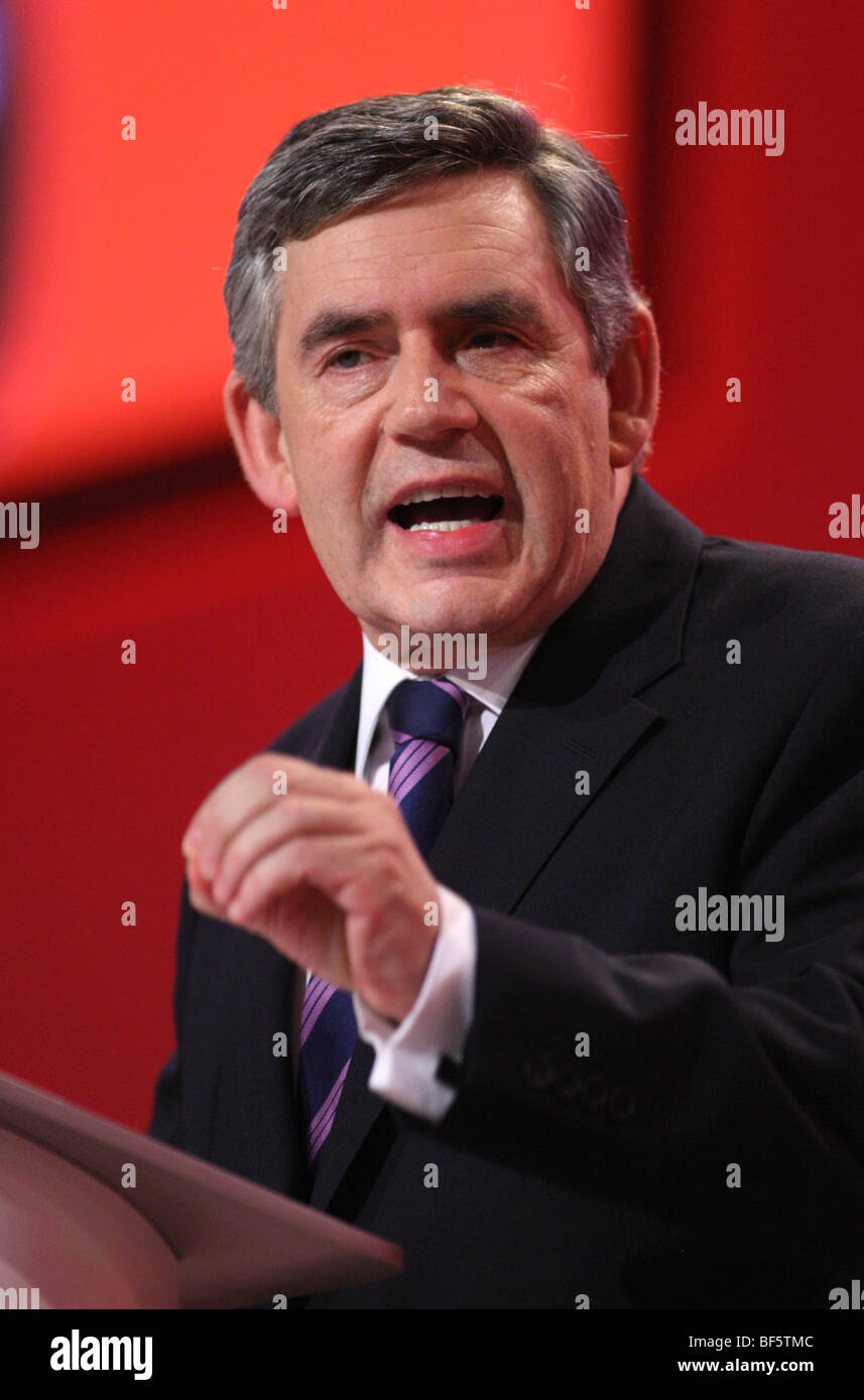 GORDON BROWN MP PRIME MINISTER 29 September 2009 THE BRIGHTON CENTRE BRIGHTON ENGLAND Stock Photo