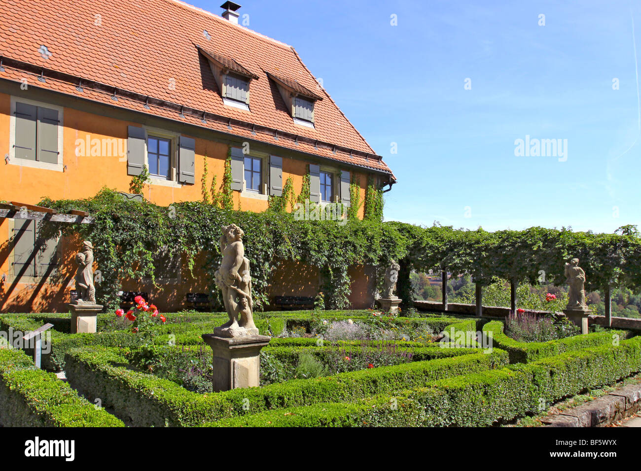 Deutschland, Germany  Rothenburg ob der Tauber Burggarten, castle garden Stock Photo