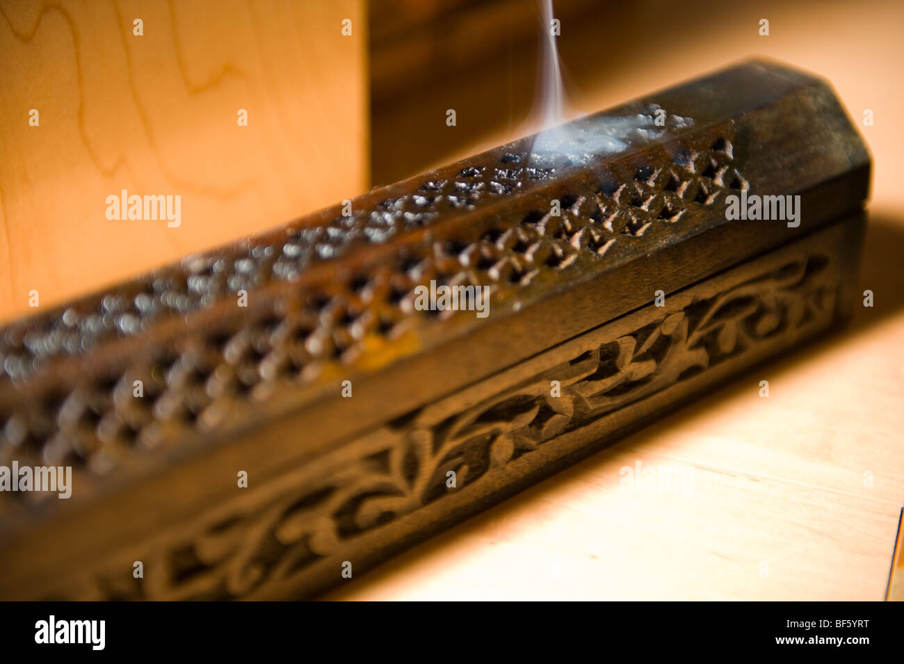 burning incense box Stock Photo Alamy