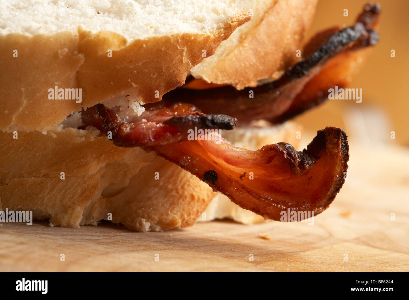 back bacon sandwich from organic british saddleback pigs reared in