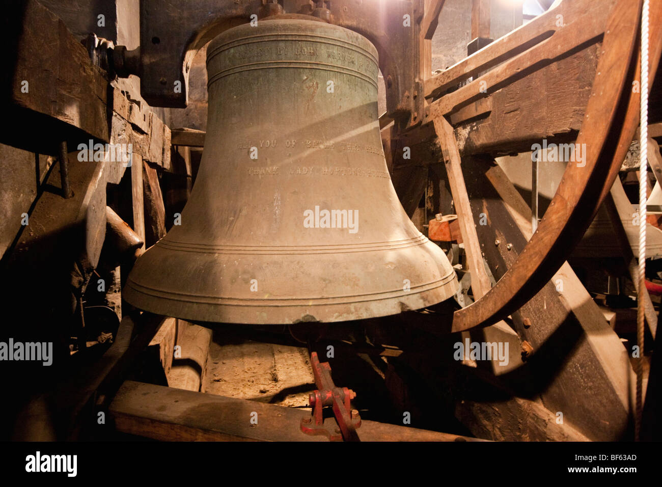 Bell in the top of Bath abbey in Bath, England Stock Photo - Alamy