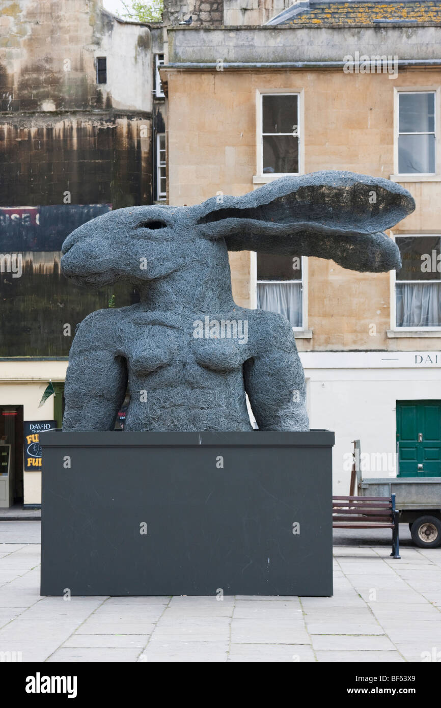Hare Sculpture by Sophie Ryder in Bath, England Stock Photo