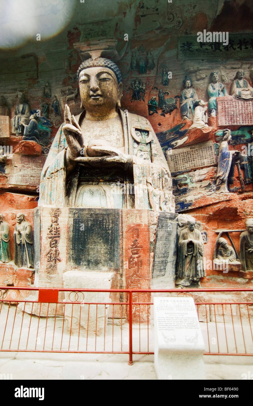 Sakyamuni's Filial Plety, Dazu Grotto, Baoding Hill, Chongqing, China Stock Photo