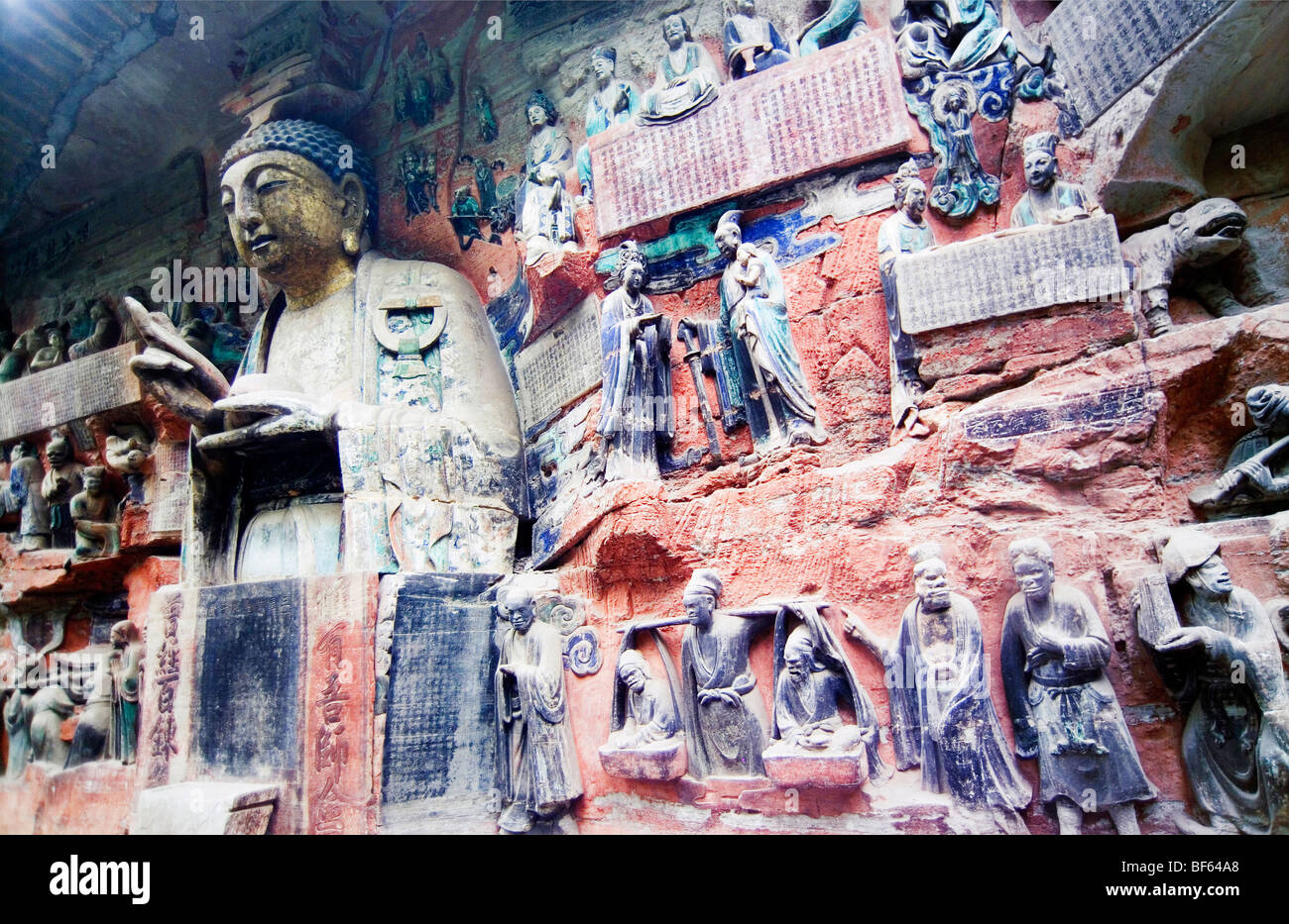 Sakyamuni's Filial Plety, Dazu Grotto, Baoding Hill, Chongqing, China Stock Photo