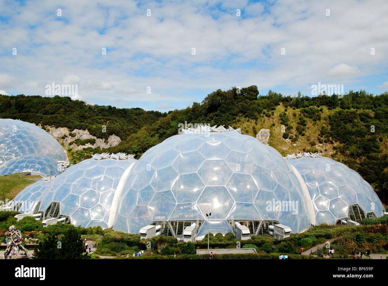 the biomes at the eden project near st.austell in cornwall, uk Stock Photo