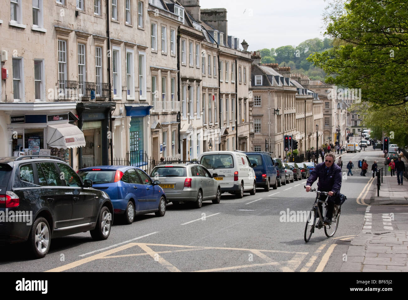 Traffic jam on Gay Street in Bath, England Stock Photo Alamy
