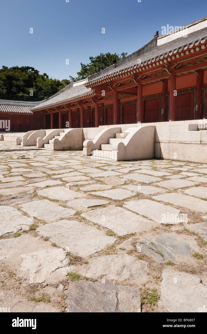 The Hall of Everlasting Peace in Jongmyo Royal Ancestral Shrine in Seoul Stock Photo