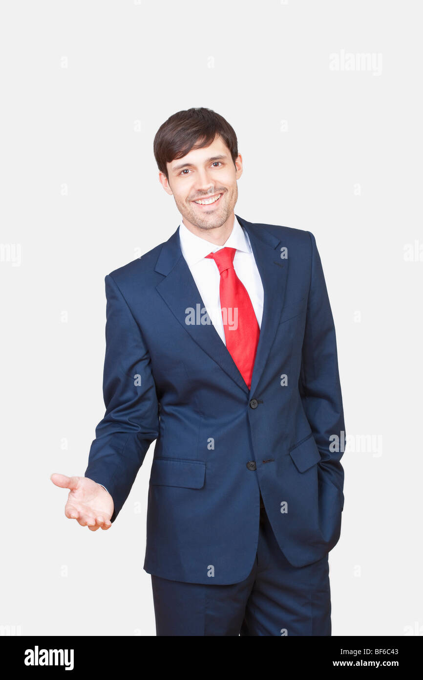 portrait handsome business executive in suit isolated on white Stock ...