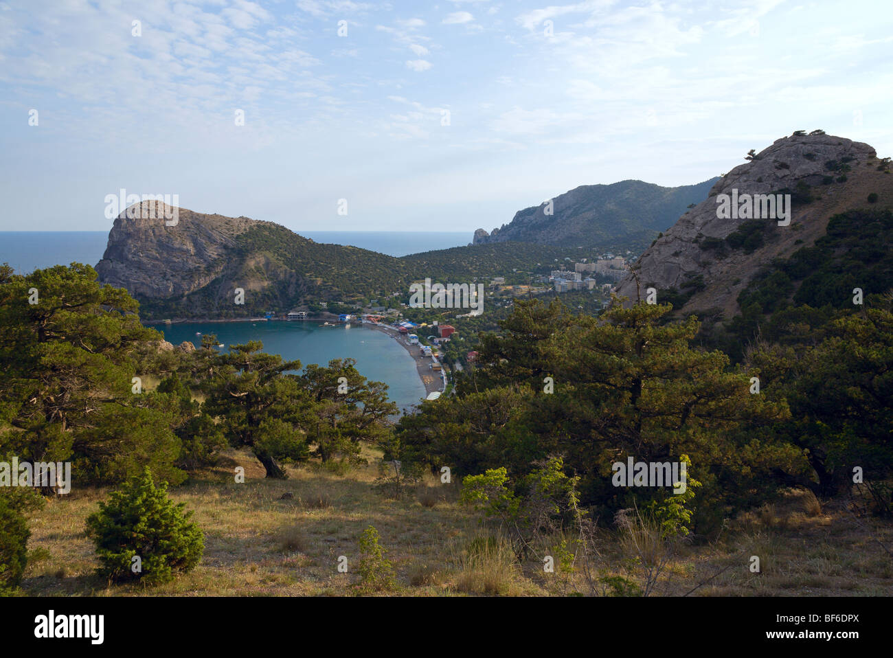 landscape with rocks and coastline of 'Novyj Svit' reserve (Crimea, Ukraine) Stock Photo