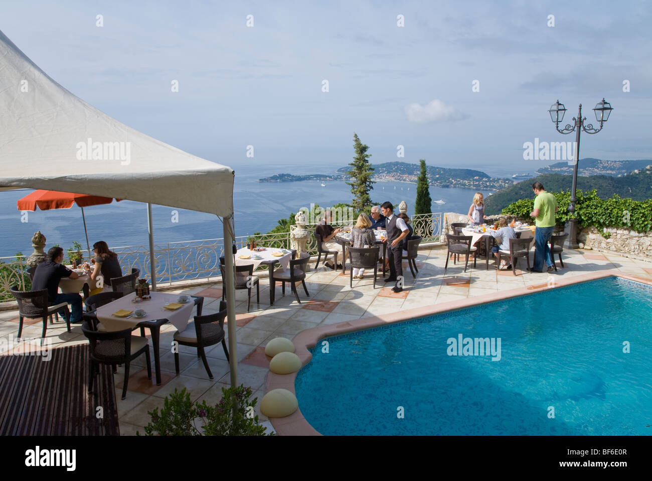 Hotel Restaurant Chateau De La Chevre D Or, Eze-Village, Mountain Village, Near Monaco, Cote D Azur, Provence, France Stock Photo