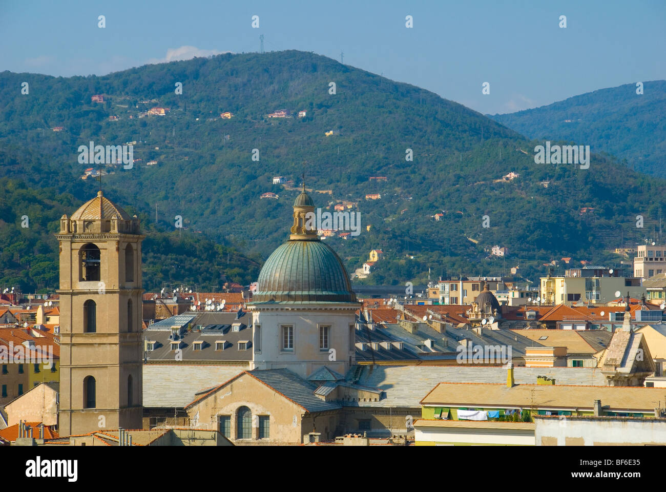 Roof Skyline across the Northern Italian Town of Savona Stock Photo