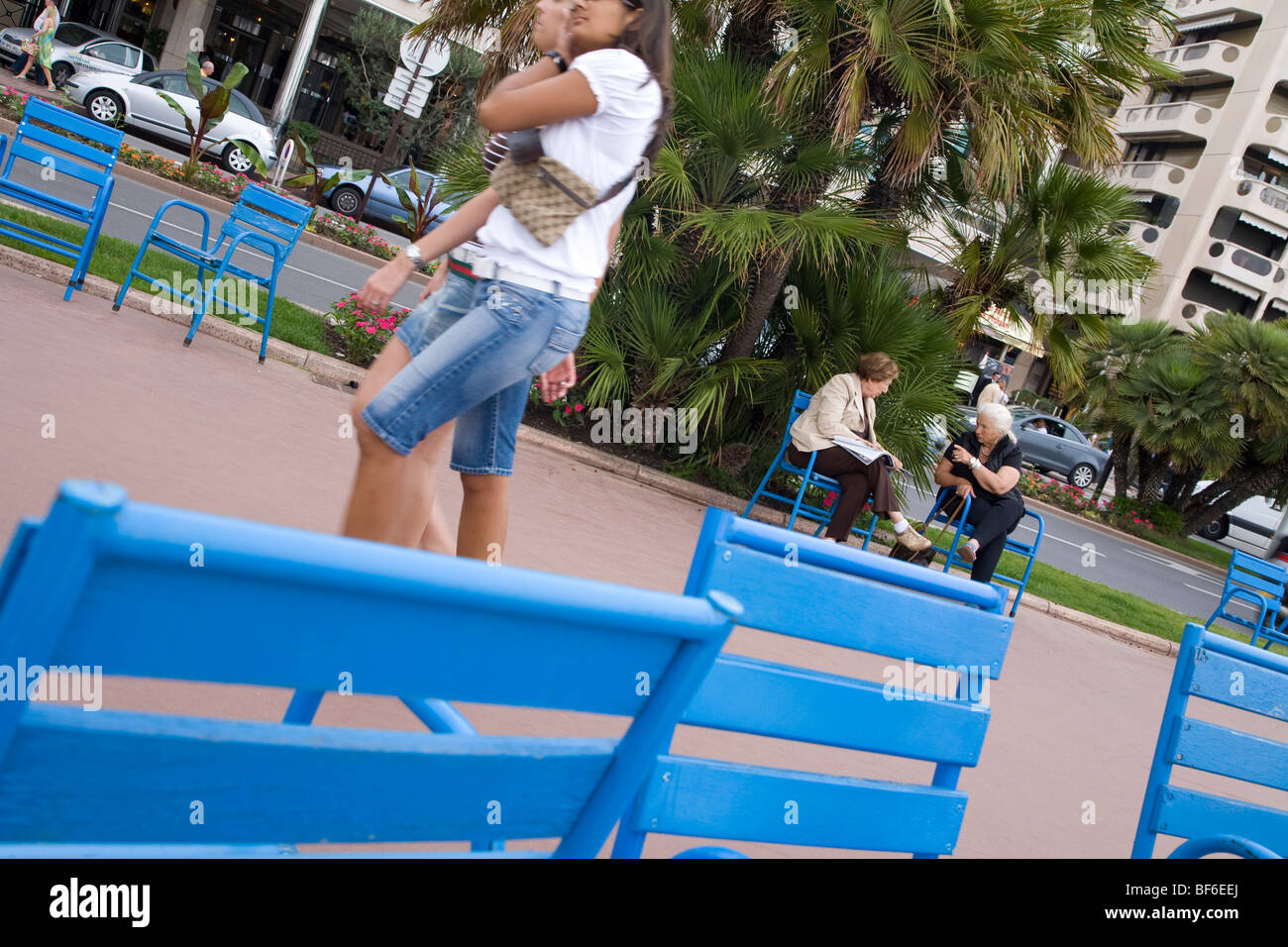 Boulevard de Croisette, Cannes, Cote D Azur, Provence, France Stock Photo