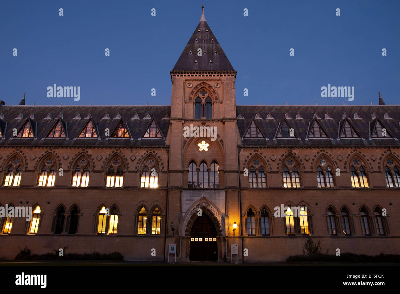 Oxford's Museum of Natural History, at dusk. Stock Photo