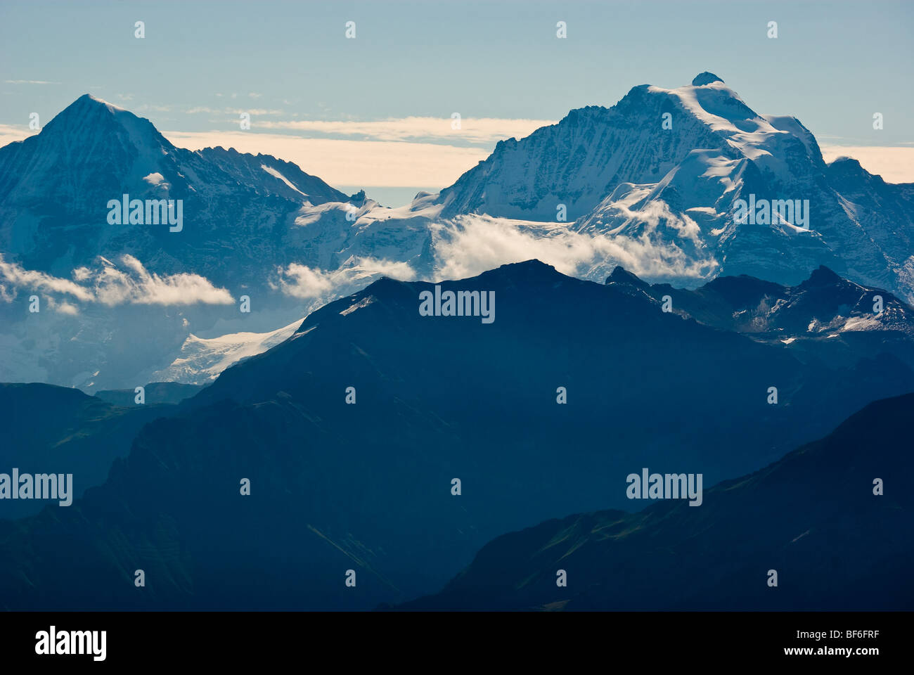 View from Mount Niesen (2336-meter-high) Swiss Alps Stock Photo