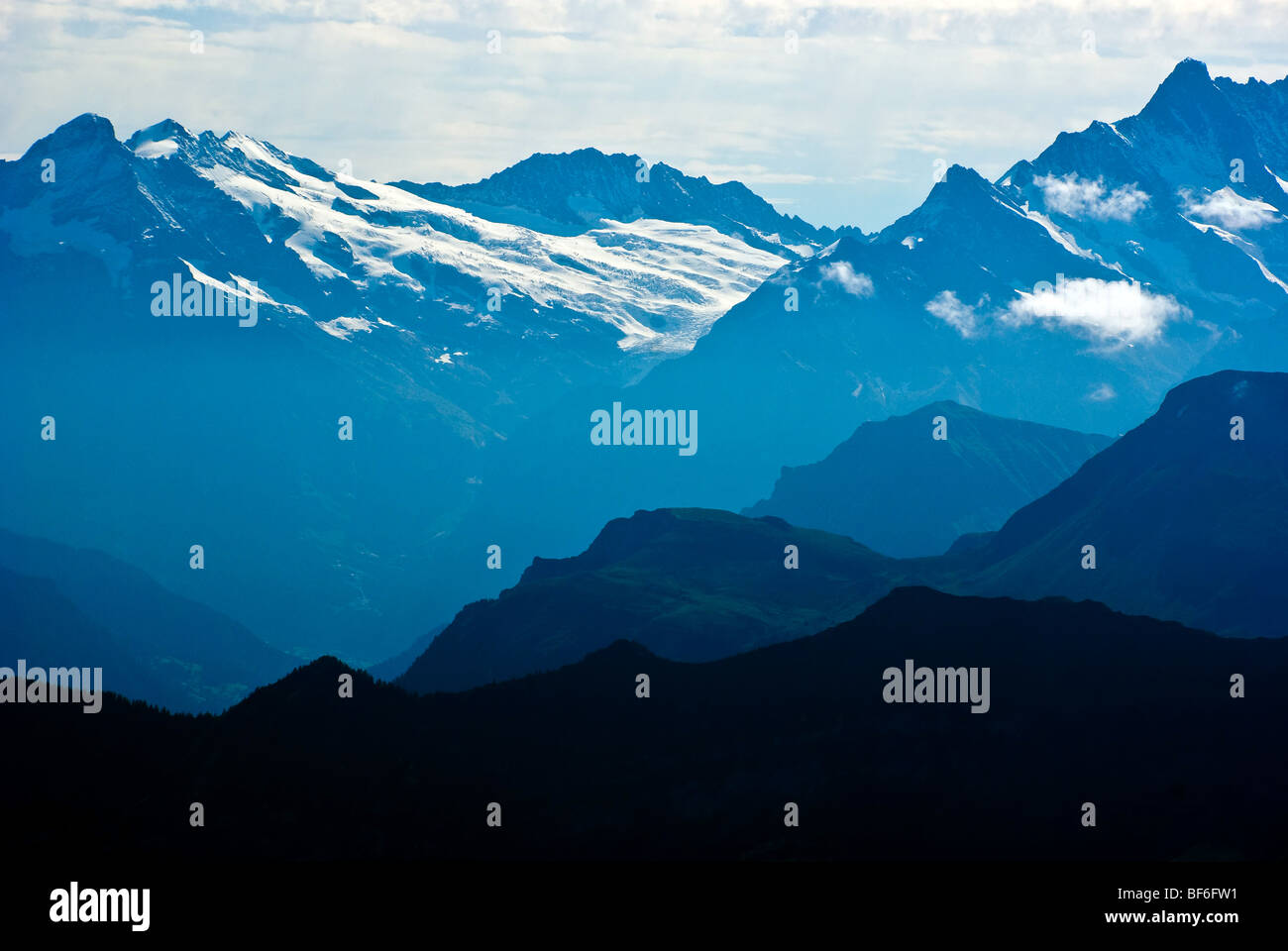 View from Mount Niesen (2336-meter-high) Swiss Alps Stock Photo