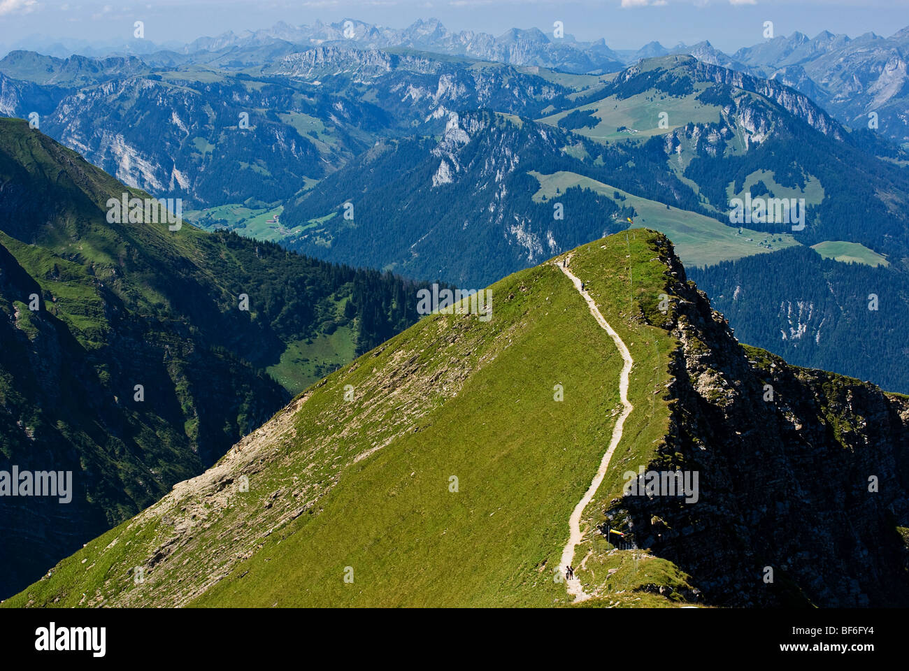 View from Mount Niesen (2336-meter-high) Swiss Alps Stock Photo