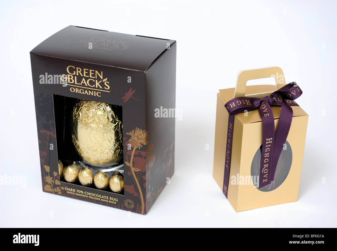 Two boxed Easter eggs Stock Photo