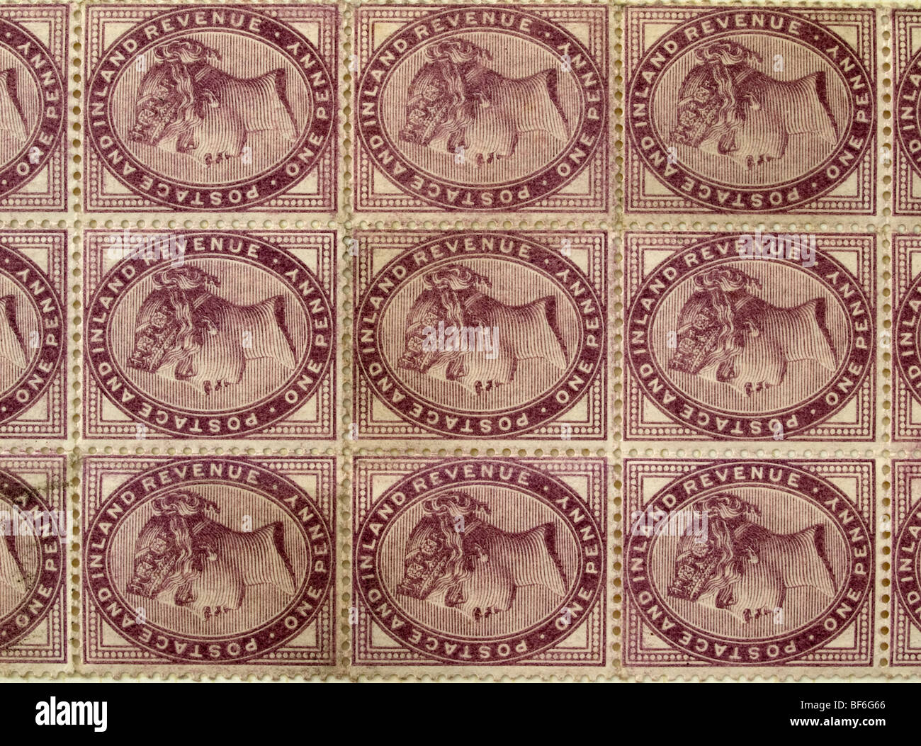 Penny Lilac Stamps Stock Photo