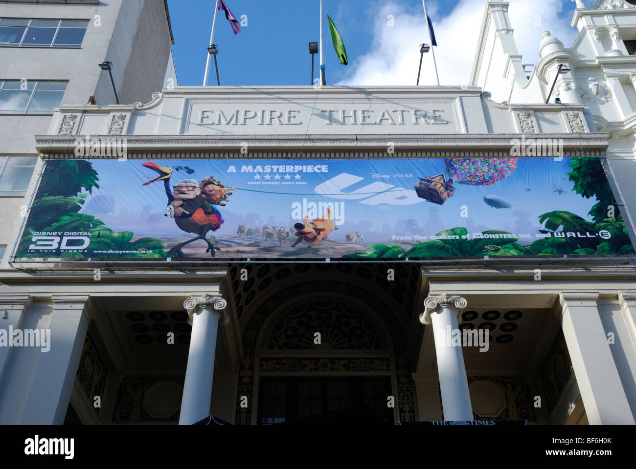 Giant cinema billboard advertising the animated Walt Disney film ' Up ' Stock Photo