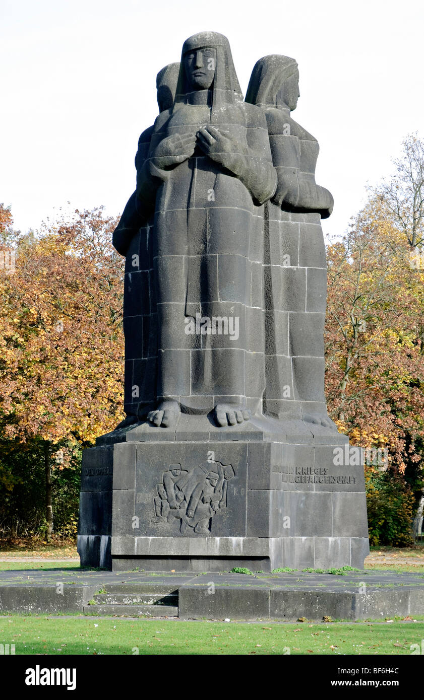 The 'Mahnmal' war memorial at the Northern Cemetery in Düsseldorf, NRW, Germany. Stock Photo