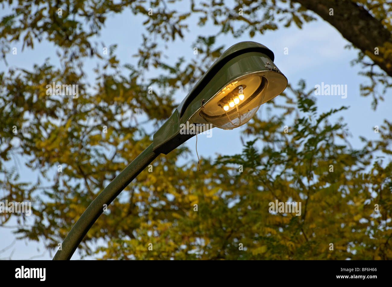 Relatively modern gas lighting in Düsseldorf, NRW, Germany. Stock Photo