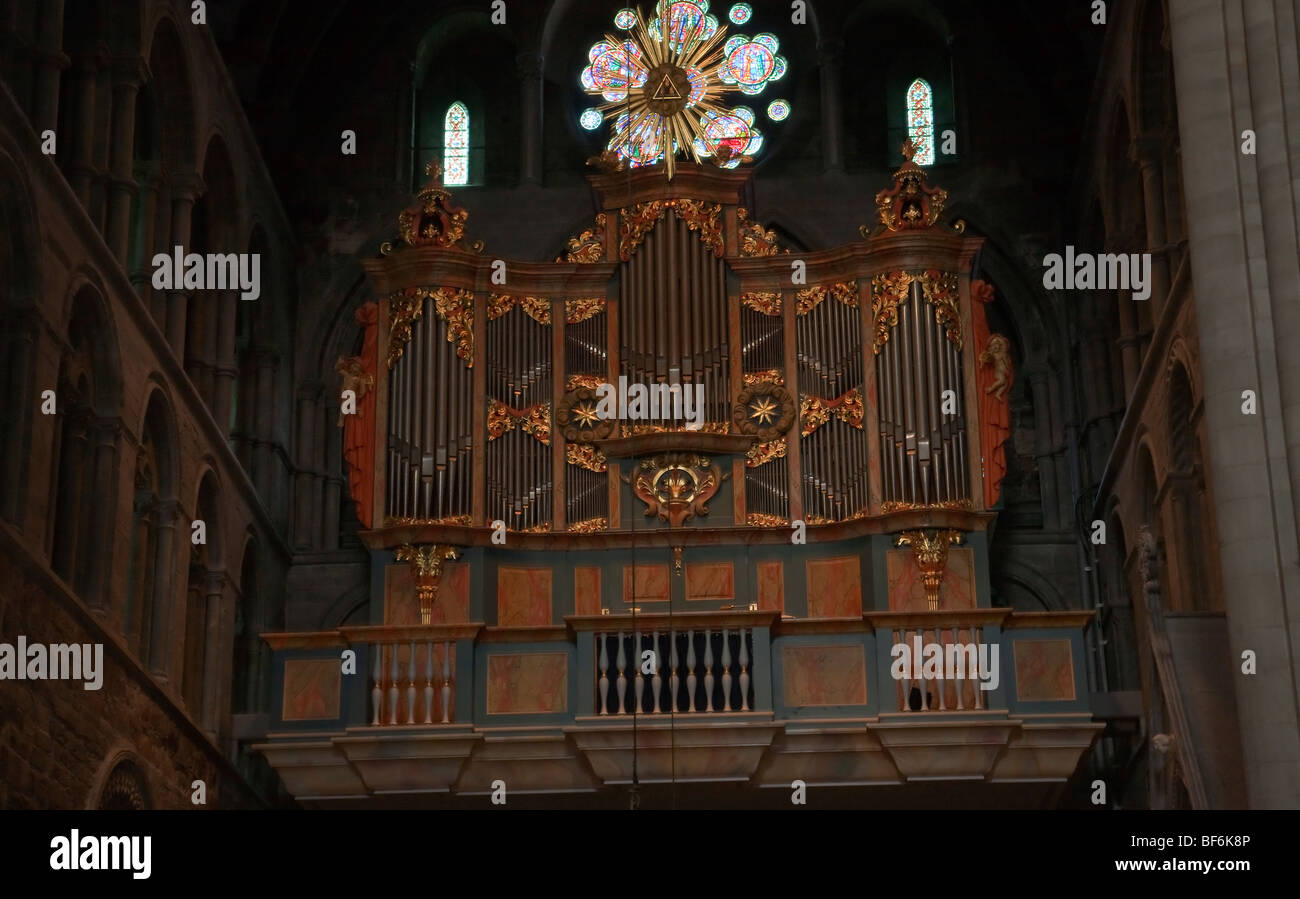 Norway Trondheim Nidaros cathedral interior historic baroque organ ...