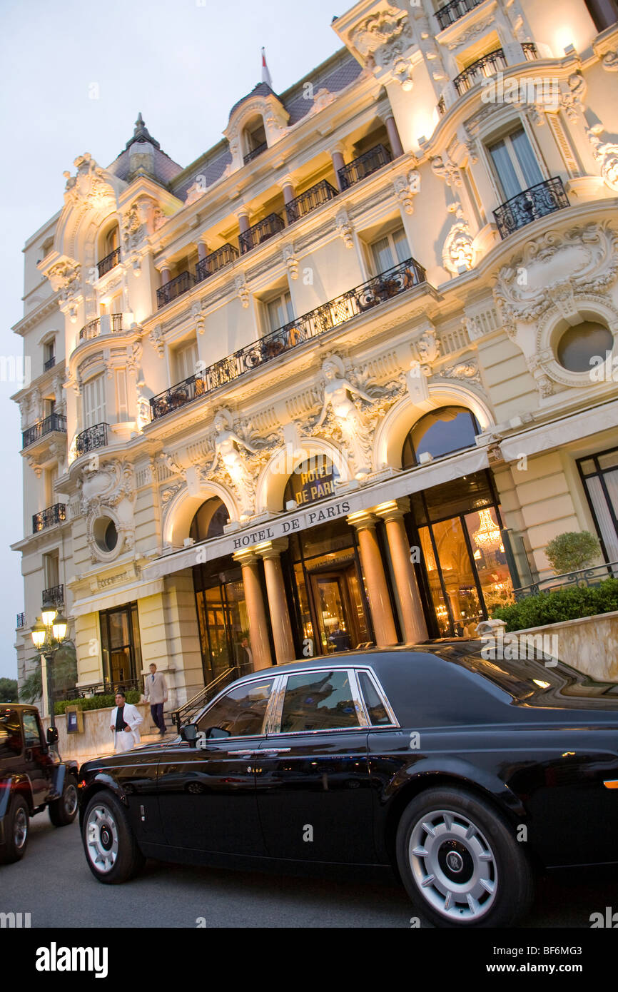 Rolls Royce Limousine, Hotel de Paris, Luxury Hotel, Monte Carlo Stock Photo - Alamy