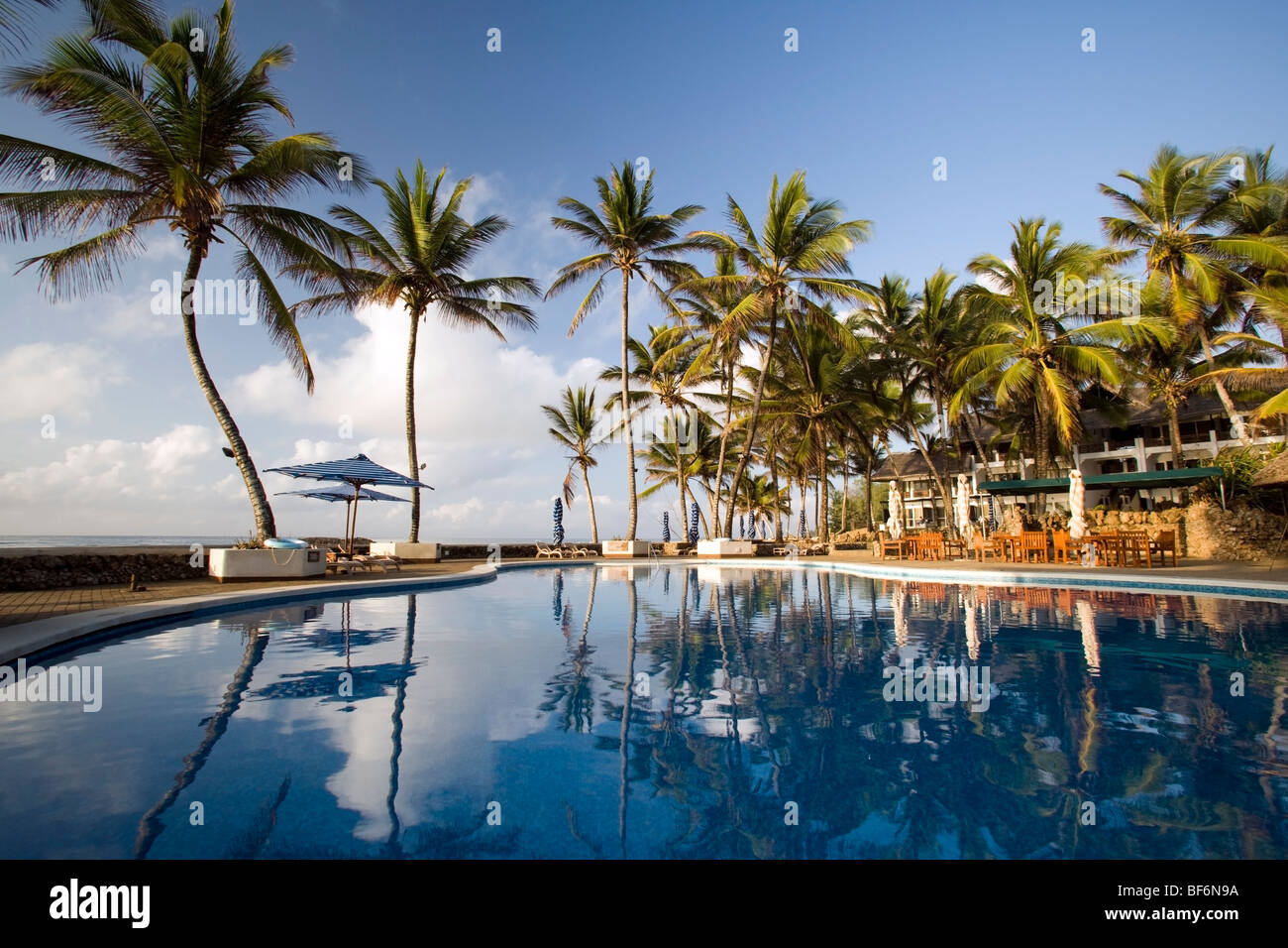Pool area at Hemingways Resort - Watamu, Kenya Stock Photo
