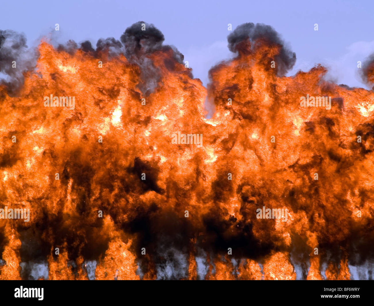 Big Explosion Blast With Black Smoke Cloud Background Free (Fire