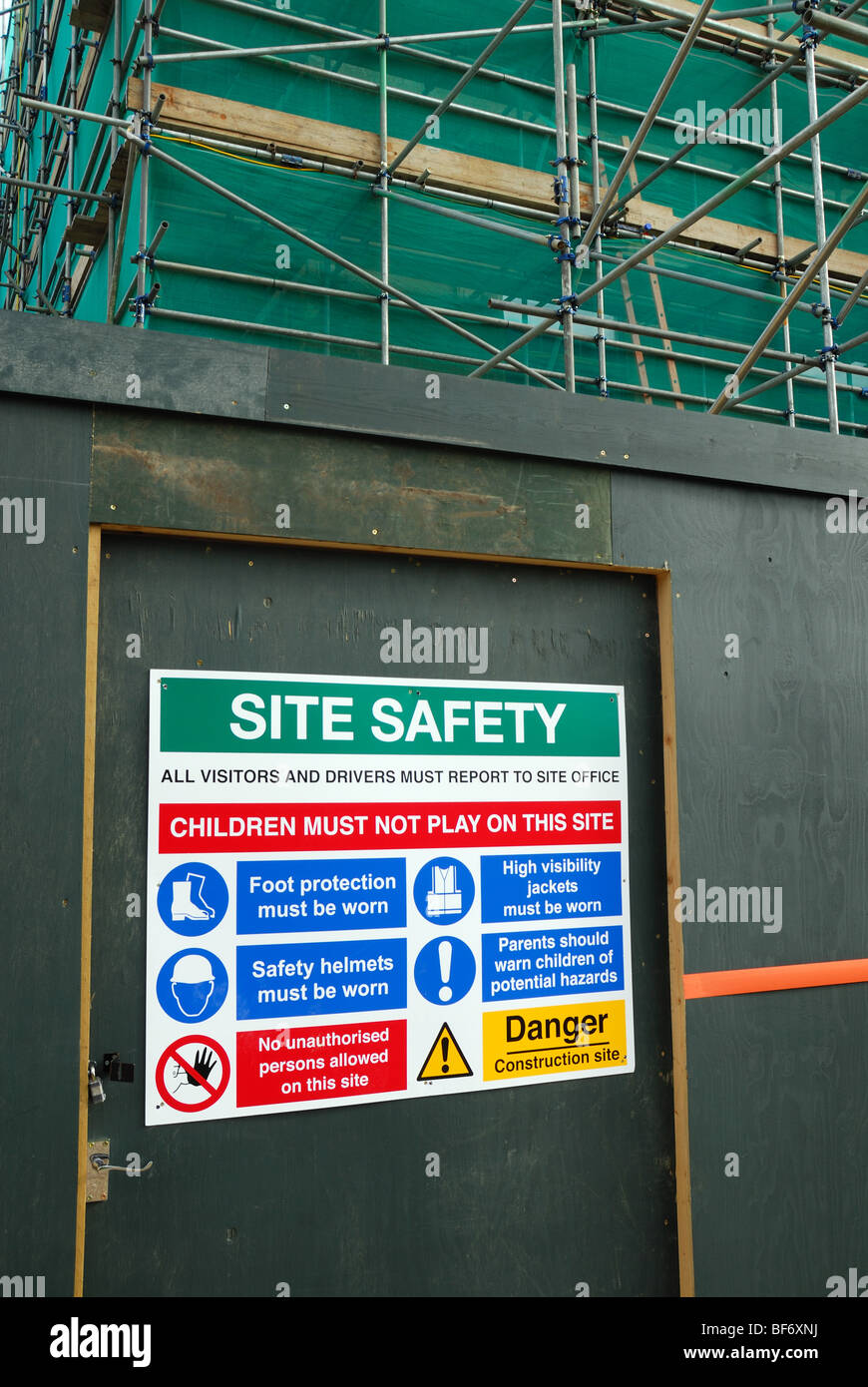 Site safety sign Stock Photo