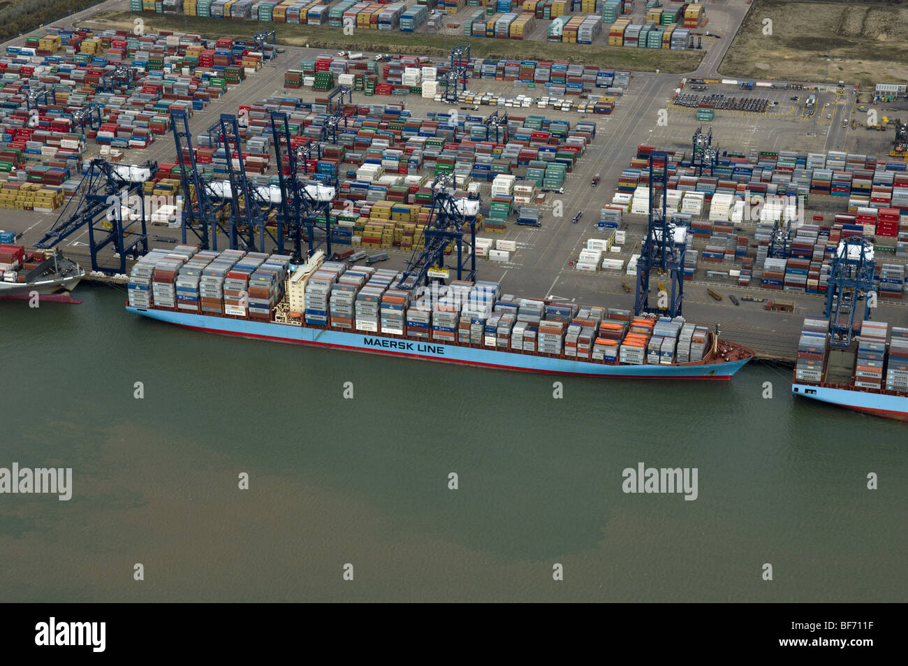 The Anna Maersk in the Port of Felixstowe UK Stock Photo