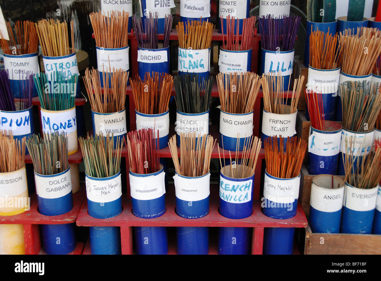 A variety of incense sticks on sale in the Kensington market area of