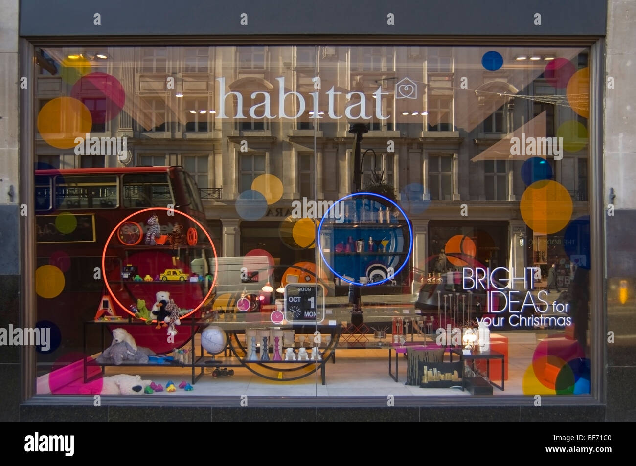 Habitat store window, Regent Street, London, November 2009 Stock Photo