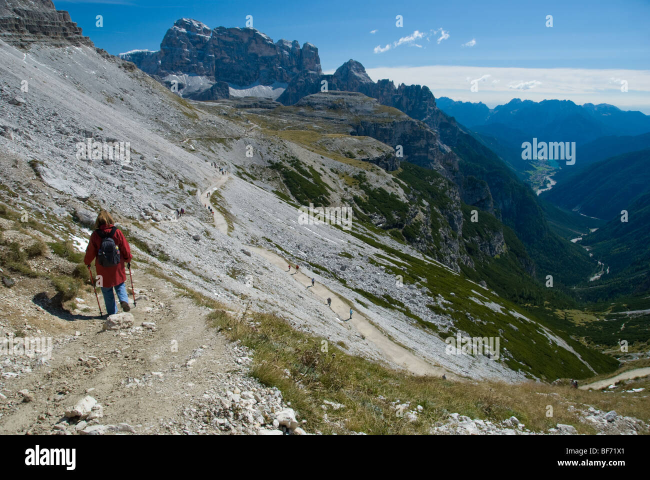 Hiking in the Dolomites Stock Photo - Alamy