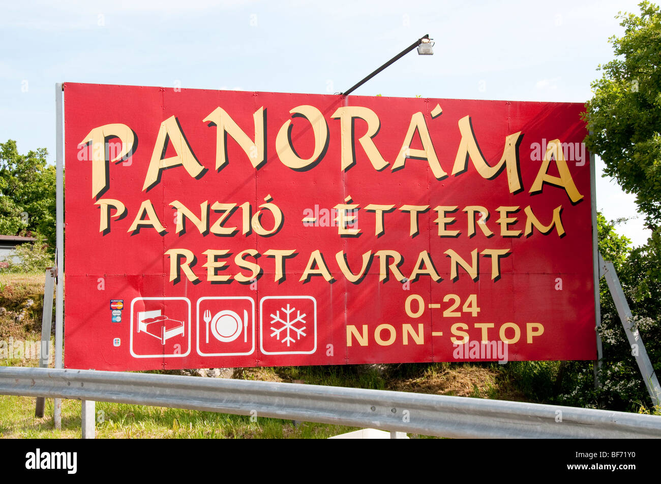 Roadside services rest area with Panoramic Restaurant near Budapest Hungary Stock Photo