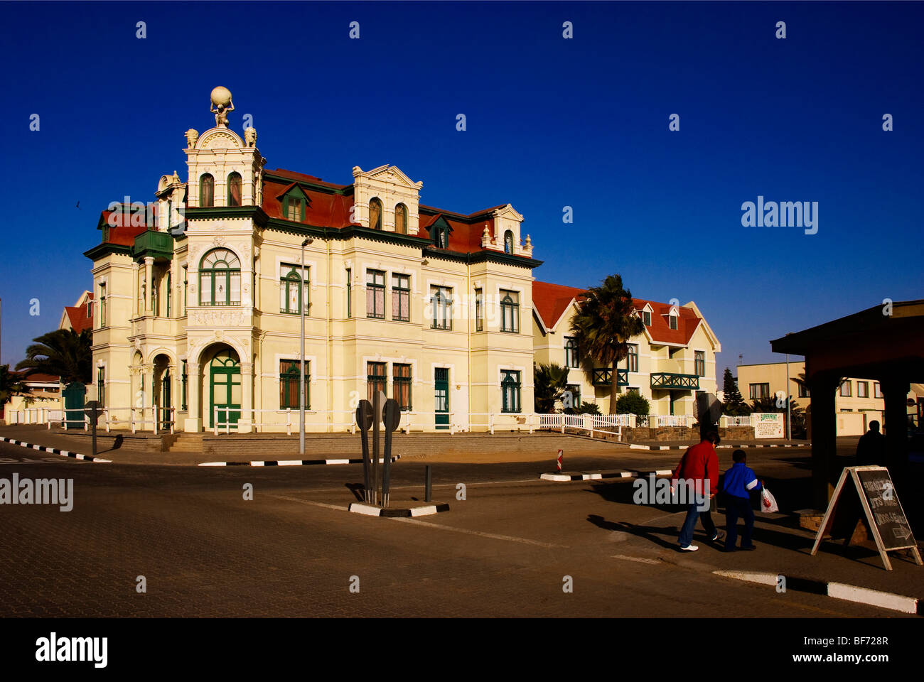 German architecture at Swakopmund town at the Namibian Coast Stock Photo