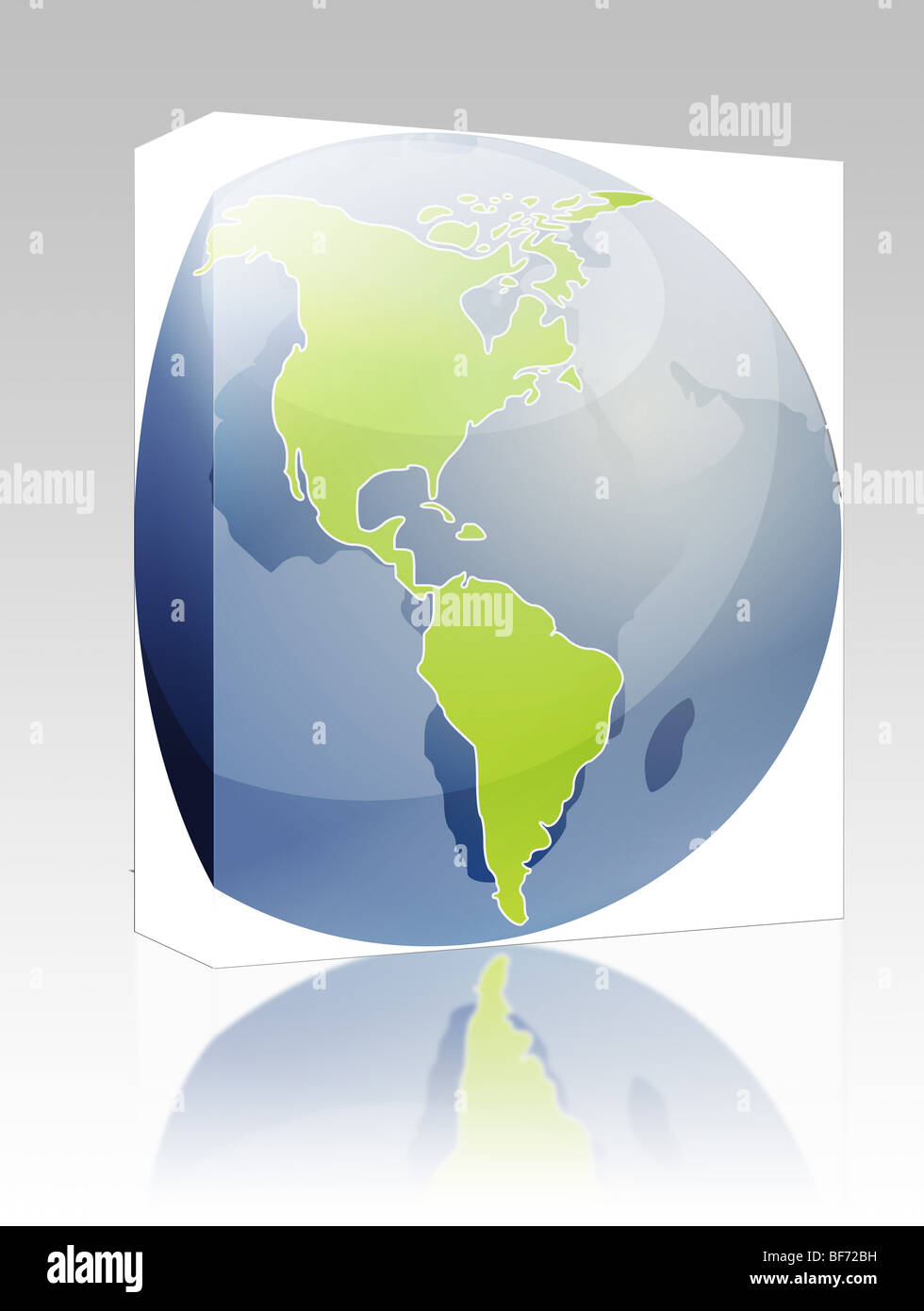Software package box map of the americas hi-res stock photography and ...