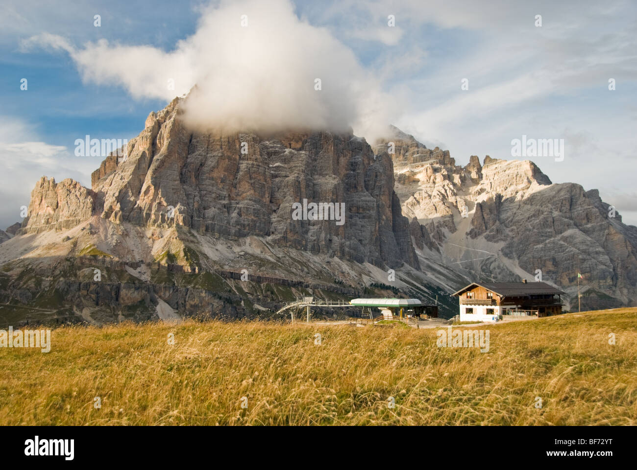 An alpine meadow in the Dolomite mountains of Italy Stock Photo - Alamy