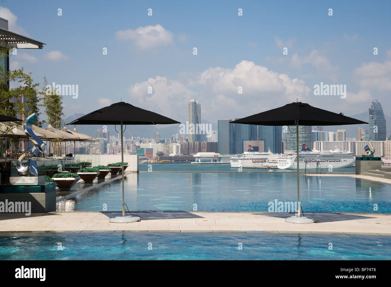 Hong Kong, bay, China, view from a pool Stock Photo