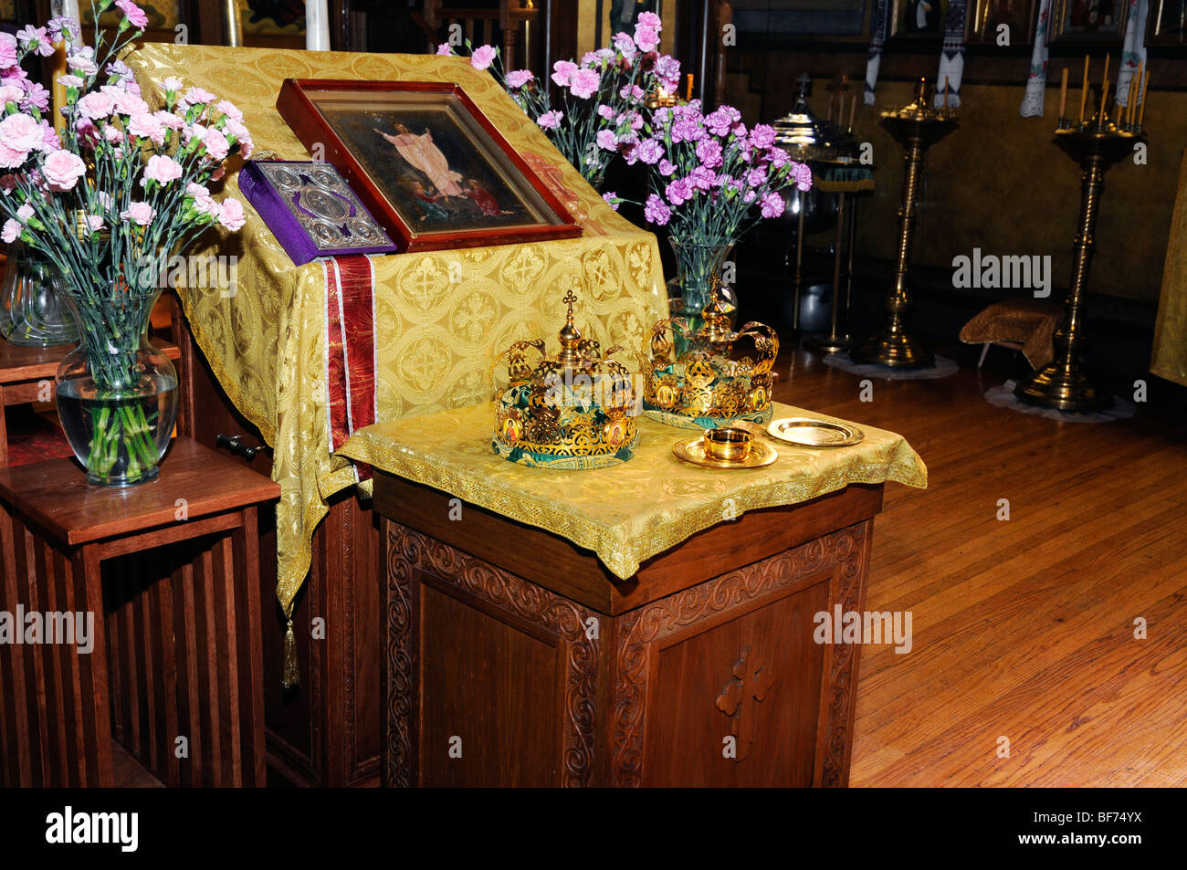 Icon and betrothal accessories,wedding ceremony,Saint Andrew's Russian