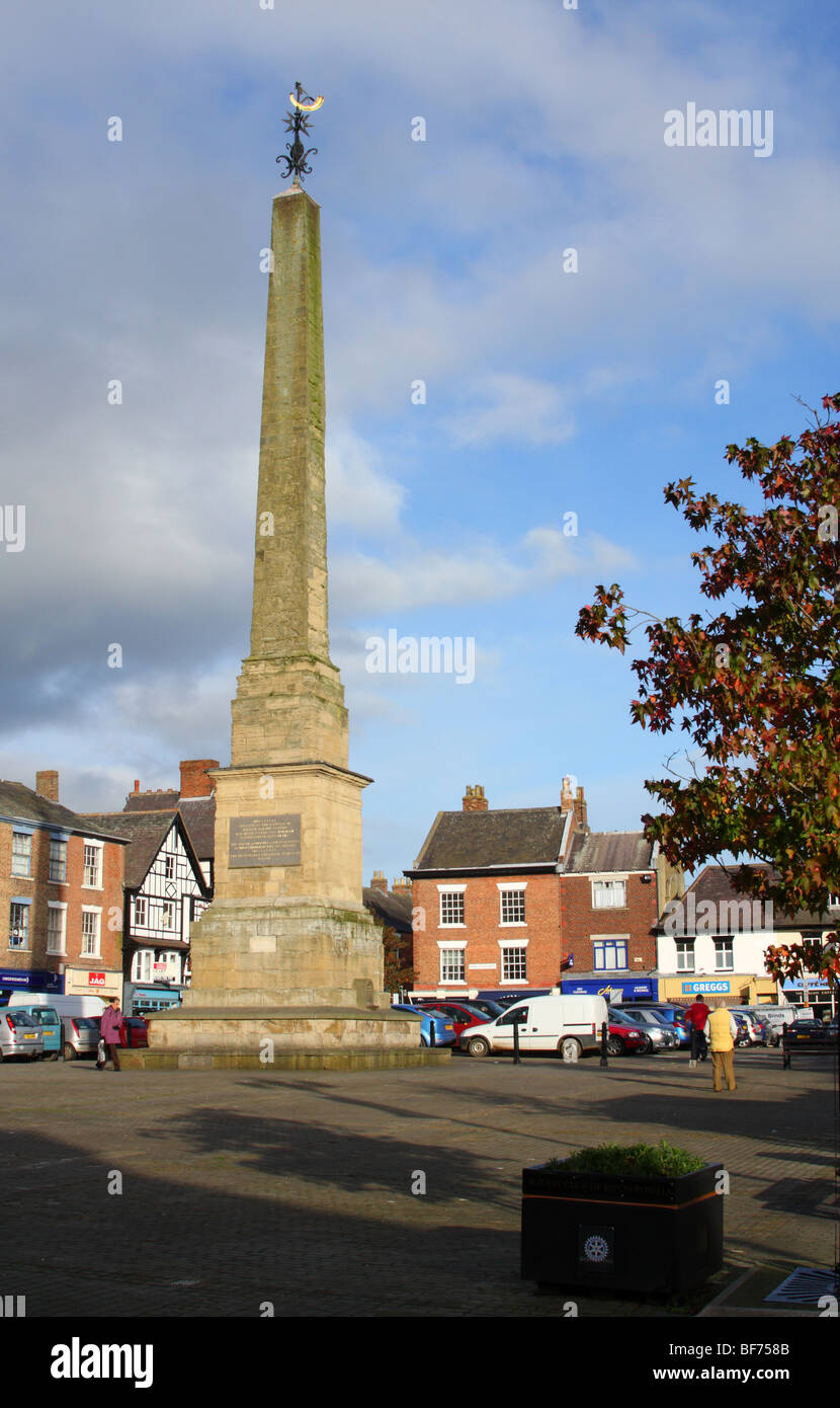 The Obelisk in the Market Place at Ripon, North Yorkshire, England, U.K. Stock Photo