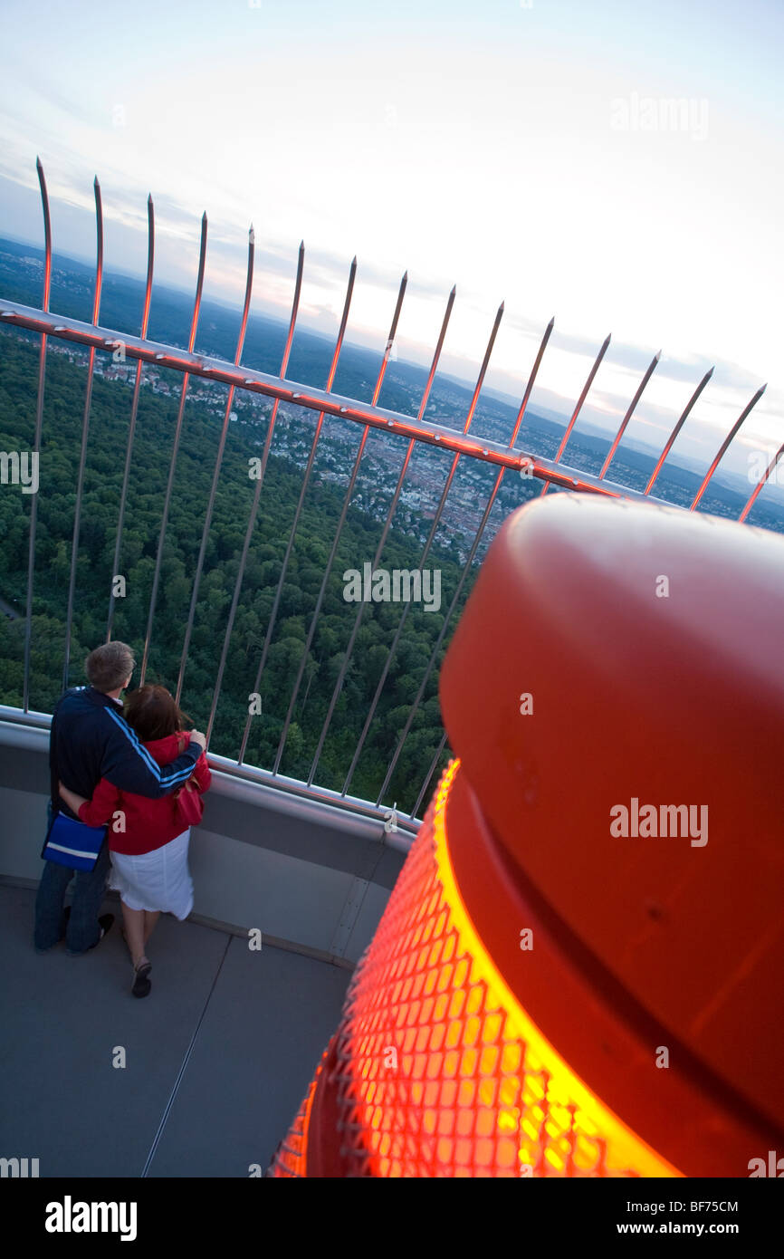 Visitors at the television tower in Stuttgart, Baden-Wurttemberg ...