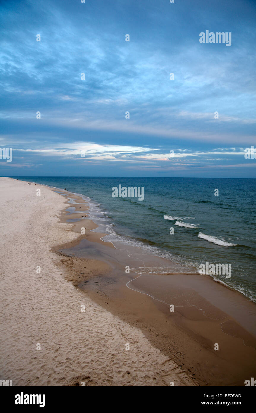 A view of the beach of Gulf State Park at Gulf Shores Alabama Stock