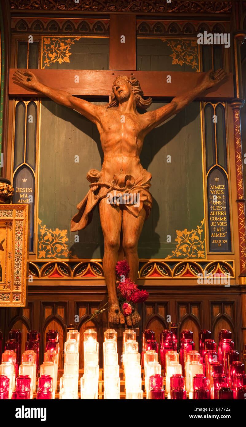 Statue of Jesus on the Holy Cross in Notre Dame Basilica, Montreal