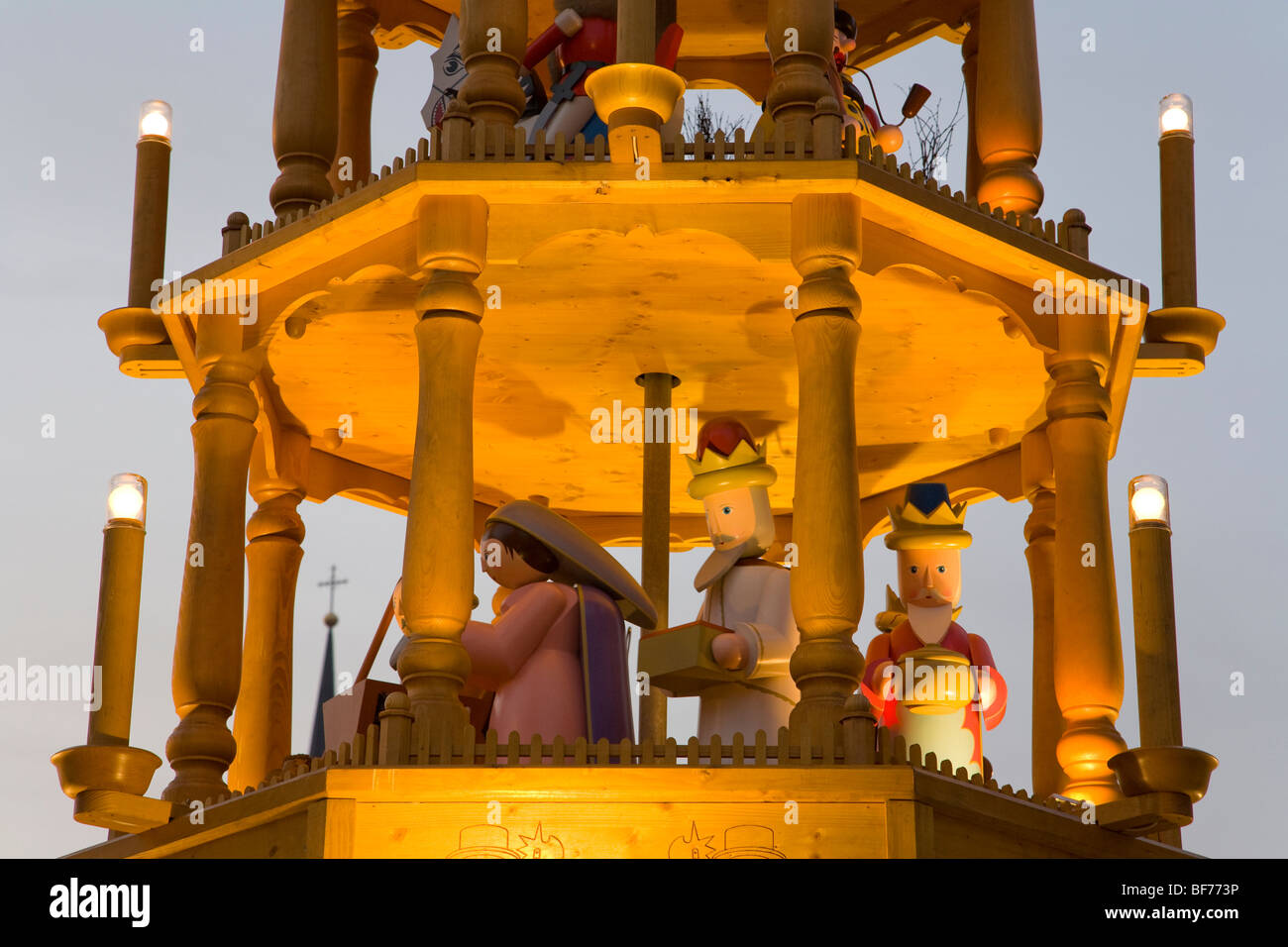 Christmas Pyramid from Erzgebirge, Detail, Christmas Market, Esslingen