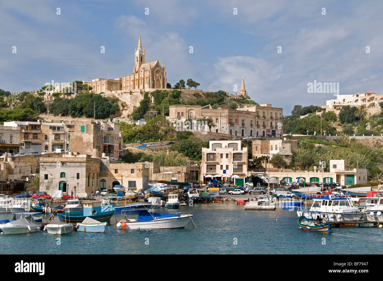 Mgarr Gozo Port Ferry Harbor Malta Mediterranean Stock Photo